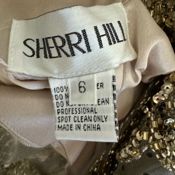 SHERRI HILL 53171 Gold Embellished Open-Back Dress - Picture 11 of 11